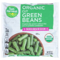 Sun Harvest Green Beans, Organic, Cut - 24 Ounce