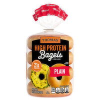Thomas' Pre-Sliced High Protein Plain Bagels - 4 Each