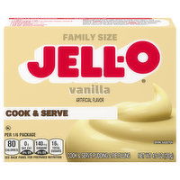 Jell-O Pudding & Pie Filling, Vanilla, Cook & Serve, Family Size - 4.6 Ounce