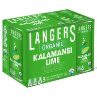 Langers Organic Sparkling Water, Kalamansi Lime, 8 pack/12 oz - 96 Ounce