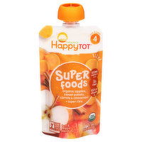 HappyTot Fruit & Veggie Blend, Organic Apples, Sweet Potato, Carrots, Cinnamon & Chia, Super Foods, 4 (2+ Years) - 4.22 Ounce