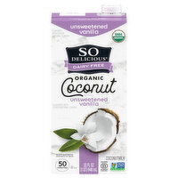So Delicious Dairy Free Coconutmilk, Organic, Unsweetened Vanilla - 32 Fluid ounce