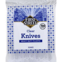 First Street Knives, Clear, Heavy Duty Plastic - 100 Each