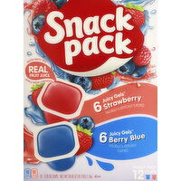 Snack Pack Juicy Gels, Strawberry/Berry Blue, Family Pack - 12 Each