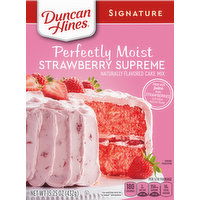 Duncan Hines Signature Perfectly Moist Strawberry Supreme Naturally Flavored Cake Mix, 15.25 Ounce