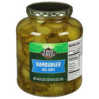 First Street Pickles, Hamburger, Dill Chips - 46 Fluid ounce