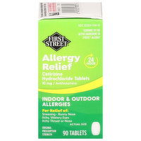 First Street Allergy Relief, Indoor & Outdoor, 10 mg, Tablets, 90 Each