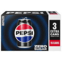 Pepsi Cola, Zero Sugar - 15 Each