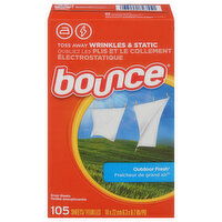 Bounce Dryer Sheets, Outdoor Fresh, 105 Each