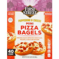 First Street Pizza Bagels, Pepperoni & Cheese, Mini - 40 Each