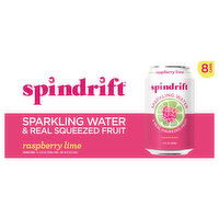 Spindrift Sparkling Water, Raspberry Lime, Unsweetened - 8 Each