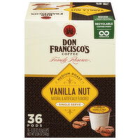 Don Francisco's Coffee, Medium Roast, Vanilla Nut, Single Serve Pods, 36 Each