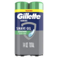 Gillette Series Soothing Shaving Gel for Men, Aloe Vera, Suitable for Sensitive Skin, Twin Pack - 14 Ounce