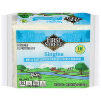 First Street Cheese Slices, Swiss, Singles - 16 Each