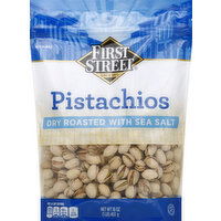 First Street Pistachios, Dry Roasted, with Sea Salt - 16 Ounce