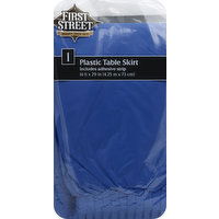 First Street Table Skirt, Plastic, True Blue - 1 Each