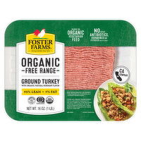 Foster Farms Pork, Free Range, Ground, Organic, 93/7, 16 Ounce