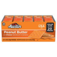 Austin Sandwich Crackers, Peanut Butter, Value Size, 20 Packs, 27.6 Ounce