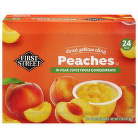 First Street Yellow Cling Diced Peaches in Pear Juice from Concentrate - 24 Each