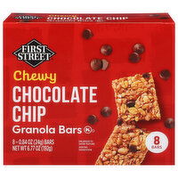 First Street Granola Bars, Chocolate Chip, Chewy - 8 Each