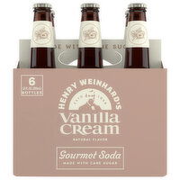 Henry Weinhard's Gourmet Soda, Vanilla Cream, 6 Pack - 6 Each