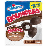 Hostess Cakes, Glazed Chocolate Ding Dongs, Bite-Size, Mini - 5 Each