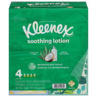 Kleenex Tissues, Coconut + Aloe, 3-Ply, 4 Each