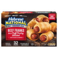 Hebrew National Beef Franks, in a Puff Pastry Blanket, 32 Each