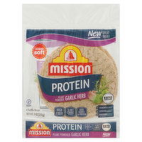 Mission Tortilla Wraps, Plant Powered, Protein, Garlic Herb, 6 Each