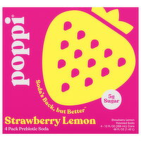 Poppi Strawberry Lemon Prebiotic Soda - 4 Each