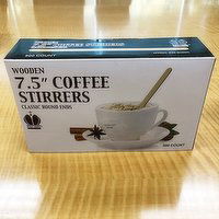 Poly King 7.5 Inch Wooden Coffee Stirrers, 500 Each