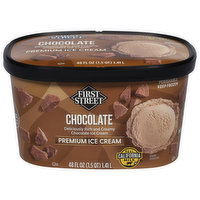 First Street Ice Cream, Premium, Chocolate - 48 Fluid ounce