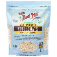 Bob's Red Mill Rolled Oats, Organic, Whole Grain, Old Fashioned - 32 Ounce