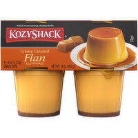 Kozy Shack Creme Caramel Flan Snack Cups, Gluten Free Dessert - 4 Each