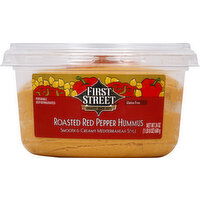 First Street Hummus, Roasted Red Pepper, Smooth & Creamy Mediterranean Style - 24 Ounce