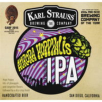 Karl Strauss Beer, IPA, San Diego Style, Aurora Hoppyalis - 12 Each