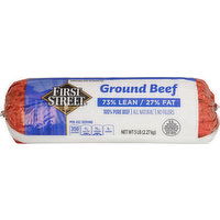 First Street Beef, Ground, 73%/27% - 5 Pound