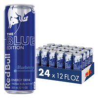 Red Bull Blue Edition Energy Drink, Blueberry, with 114mg Caffeine plus Taurine & B Vitamins, 12 Fl Oz - 288 Ounce