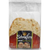 Stonefire Naan, Roasted Garlic, 2 Pack