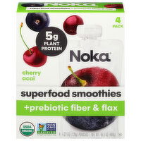Noka Cherry Acai Superfood Smoothies +Prebiotic Fiber & Flax