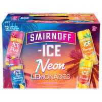 Smirnoff Ice Malt Beverage, Premium, Neon Lemonades - 12 Each