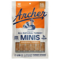 Archer Zero Sugar Original Turkey Minis Turkey Sticks - 16 Each