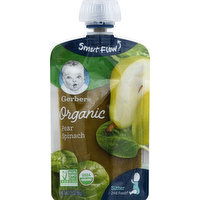 Gerber Baby Food, Fruit & Veggies, Organic, Pear Spinach, Sitter - 3.5 Ounce