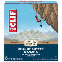 Clif Bar Energy Bars, Peanut Butter Banana with Dark Chocolate - 6 Each