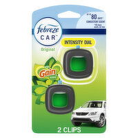 Febreze Car Air Freshener Odor-Fighting Automotive Vent Clip Gain Original Scent, 2ct, 2 Each