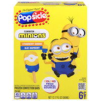 Popsicle Bars, Minions, Strawberry Banana/Blue Raspberry - 6 Each