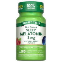 Nature's Truth Fast Dissolve Sleep Tablets Natural Berry Flavor 3 mg Melatonin - 180 Each