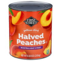 First Street Yellow Cling Halved Peaches in Extra Light Syrup