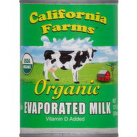 California Farms Evaporated Milk, Organic - 12 Ounce