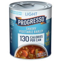 Vegetable Progresso Soup, Light , Savory Vegetable Barley, 18.5 Ounce